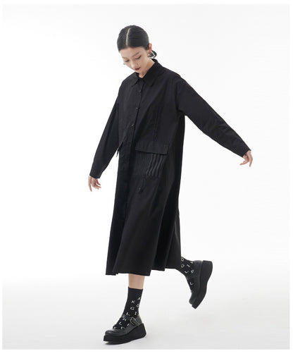 Designed Plus Sizes Long Sleeves Midi Shirts Dresses