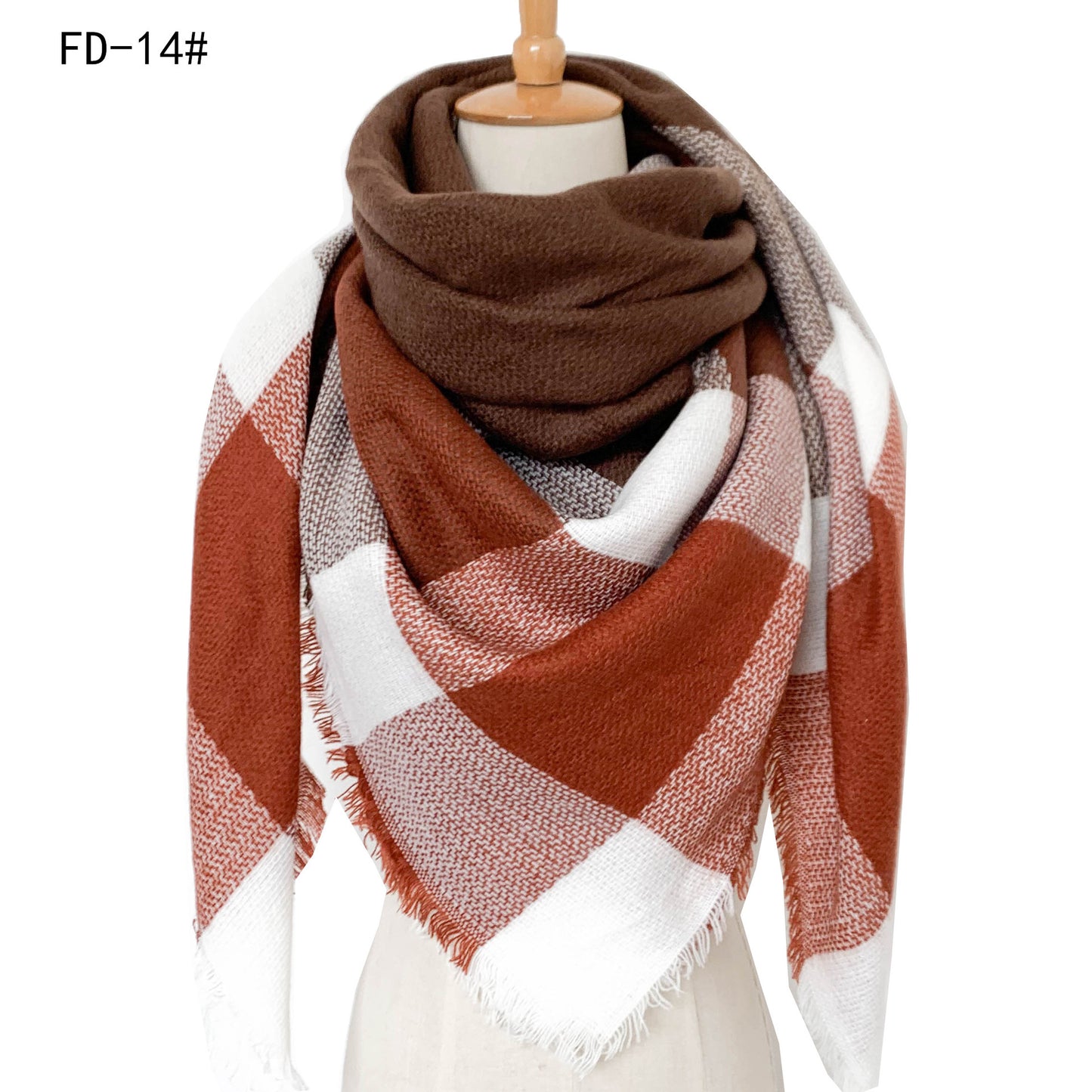 Winter Warm Plaid Scarves for Women