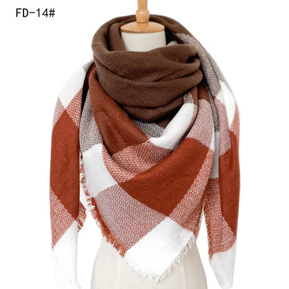 Winter Warm Plaid Scarves for Women