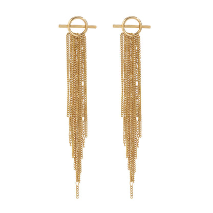 Vintage Tassels Design Metal Drop Earrings