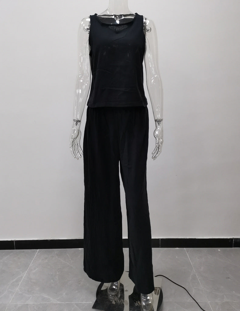 Leisure Summer Women Two Pieces Sleeves Tops and Pants