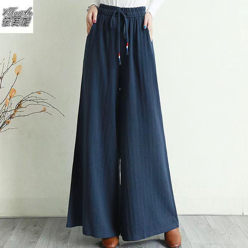 Women Linen Drawstring Summer Casual Pants-STYLEGOING