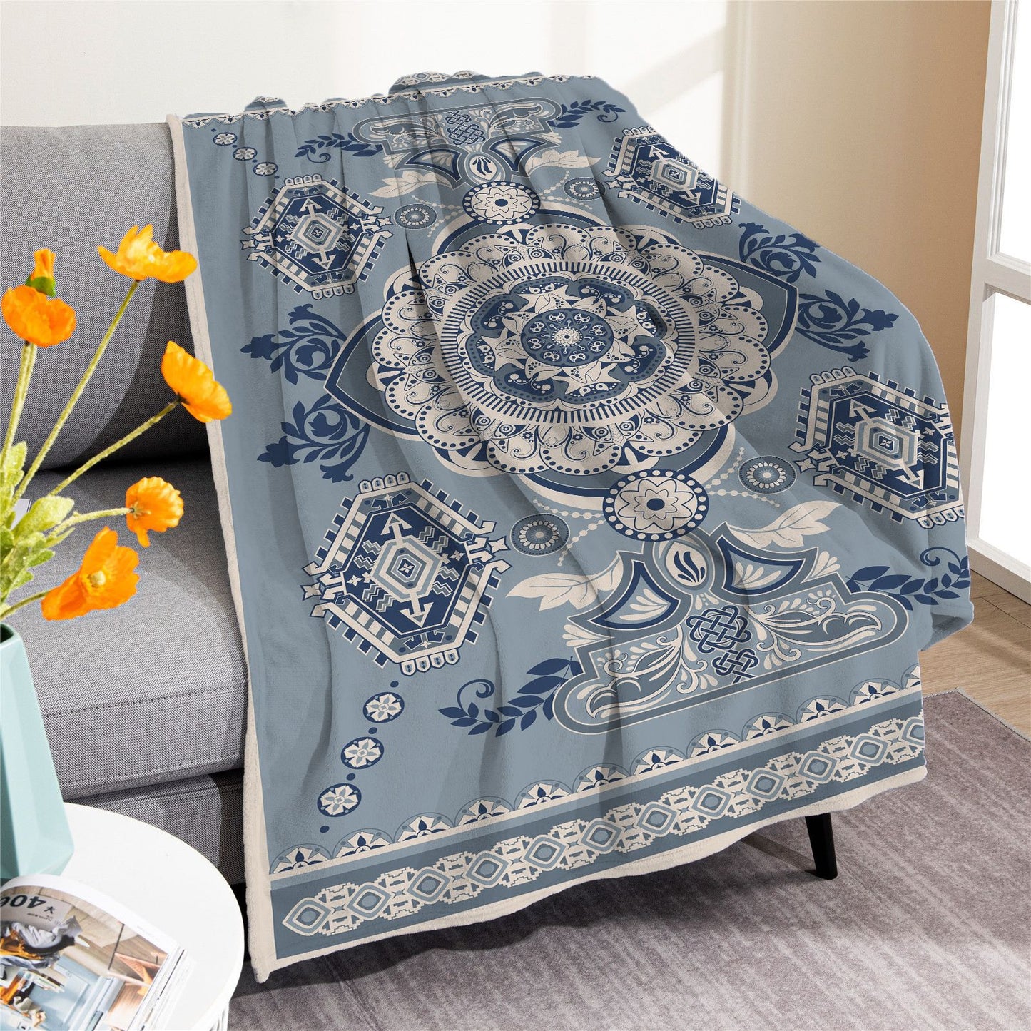 Vintage Boho Fleece Throw Blankets