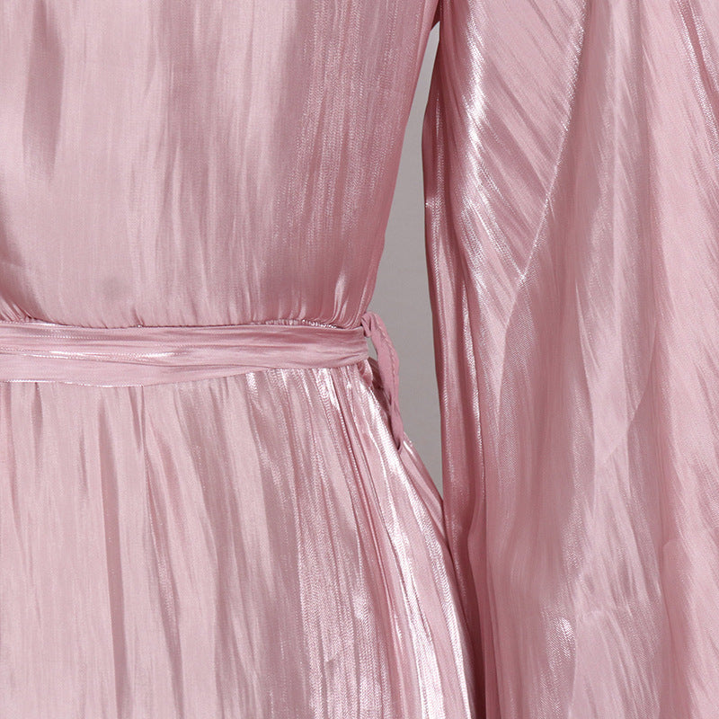 Luxury Elegant Feather Design Pink Long Dresses