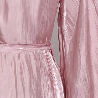 Luxury Elegant Feather Design Pink Long Dresses