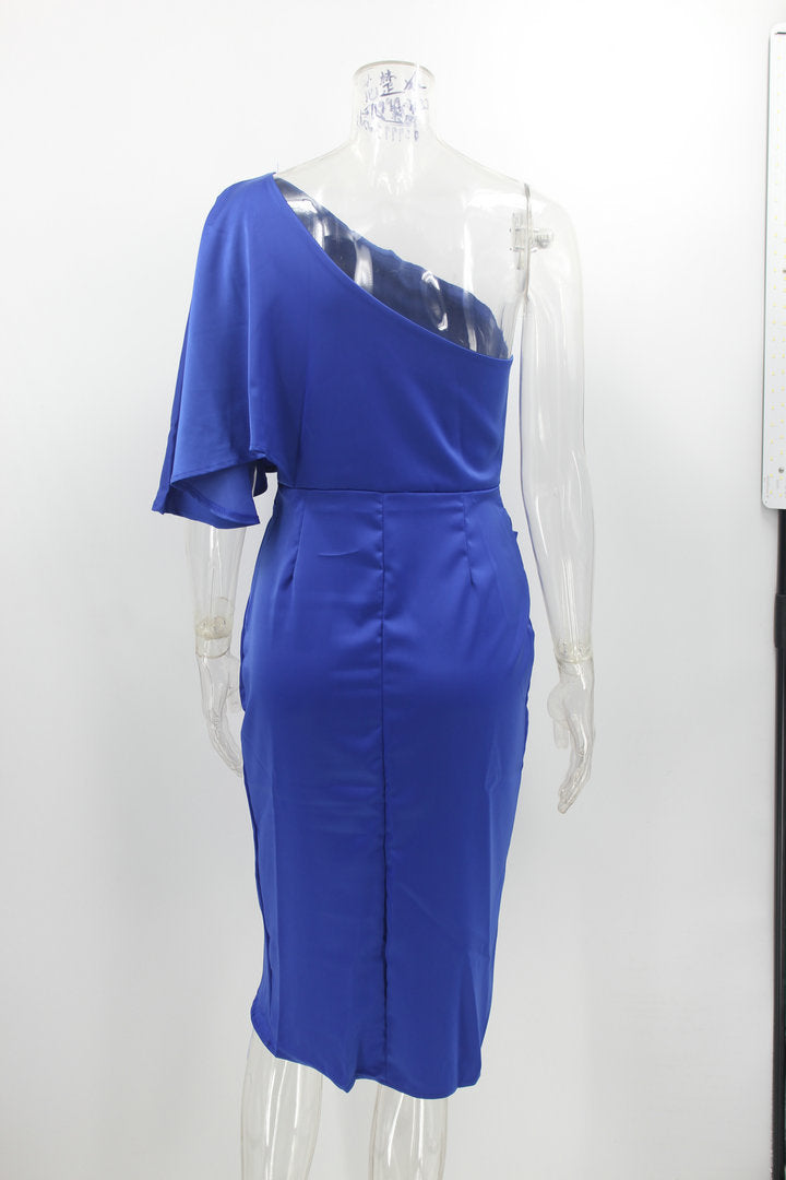 Sexy One Shoulder Irregular Evening Party Dresses