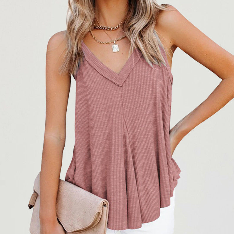Sexy V Neck Cotton Sleeveless Tank Tops