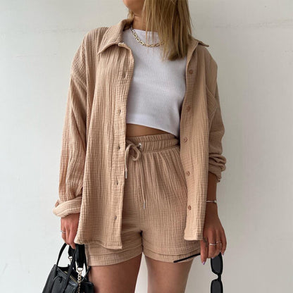 Casual Drawstring Plus Sizes Three Pieces Women Suits