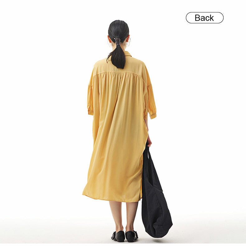 Casual Summer Puff Sleeves Women Shirt Dresses