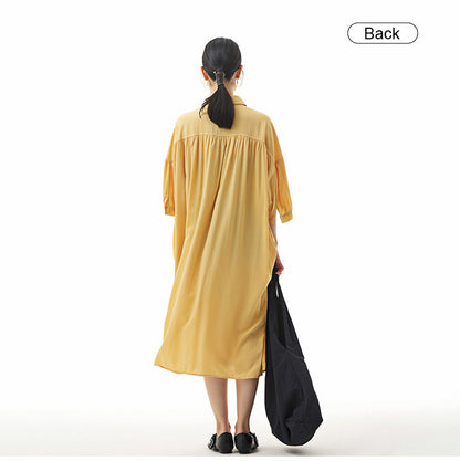 Casual Summer Puff Sleeves Women Shirt Dresses