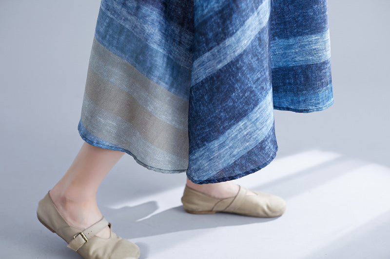 Blue Sleeveless Long Cozy Dresses
