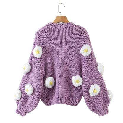 Lovely Handmade 3D Design High Waist Short Sweaters