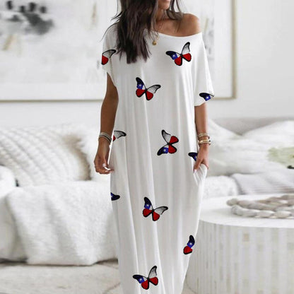 Casual Short Sleves Long Cozy Dresses-STYLEGOING