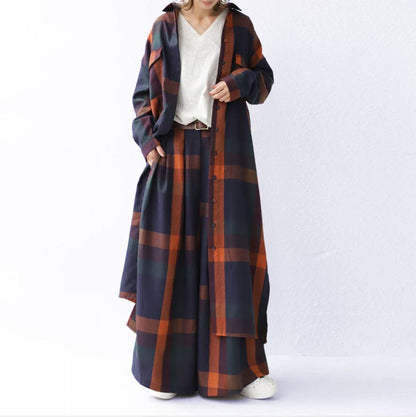 Classy Women Long Sleeves Shirts and Wide Legs Pants