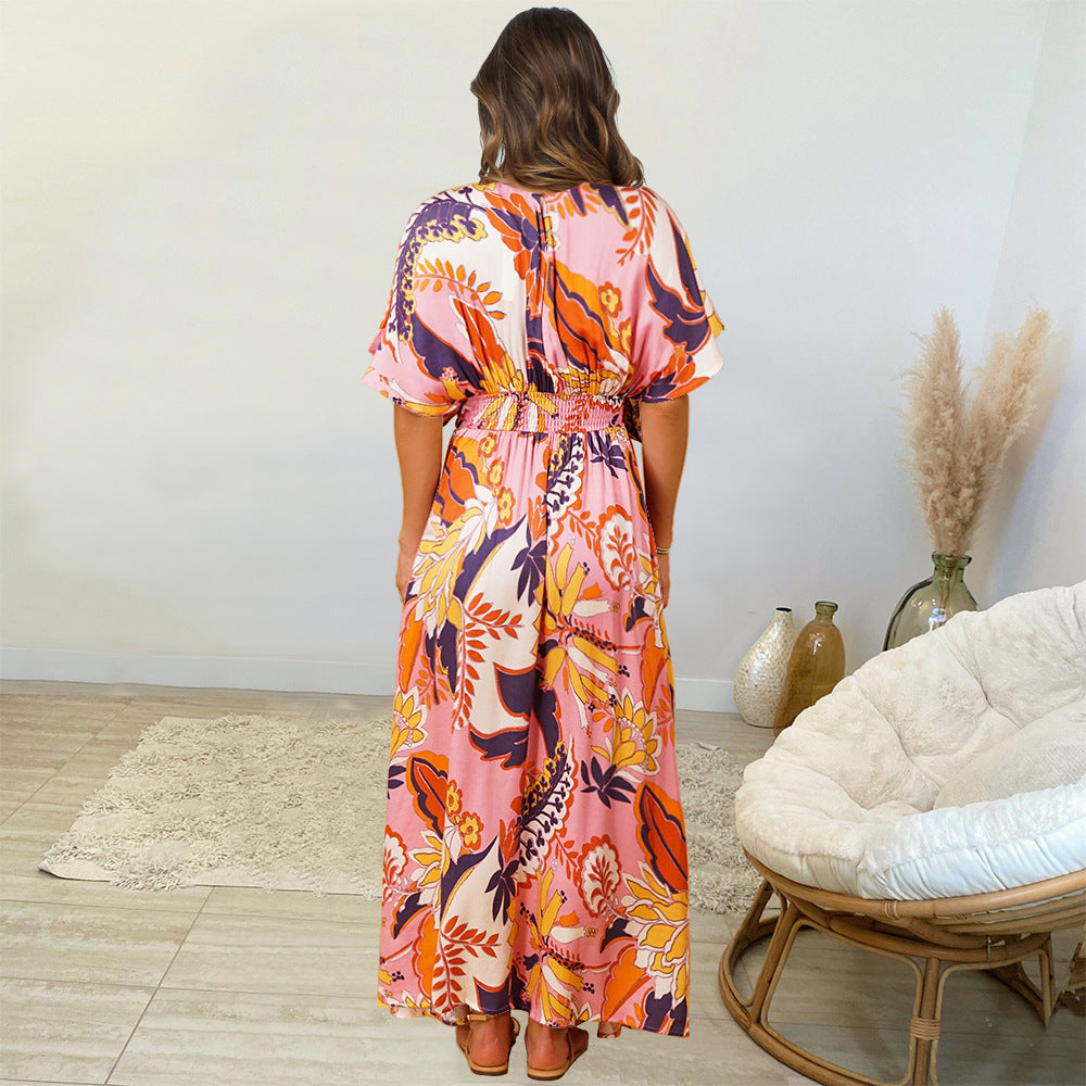 Summer Casual Bat Sleeves Beach Long Dresses