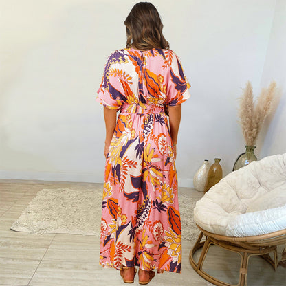 Summer Casual Bat Sleeves Beach Long Dresses
