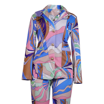 Women Casual Two Pieces Blazer and Pants