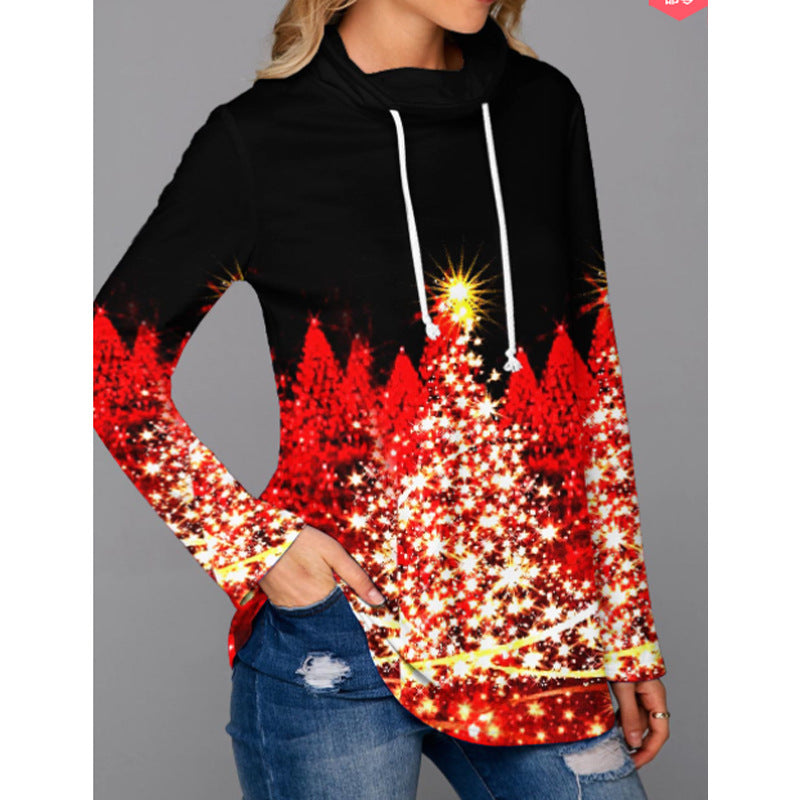 Merry Christmas Elk Print Pullover Sweaters