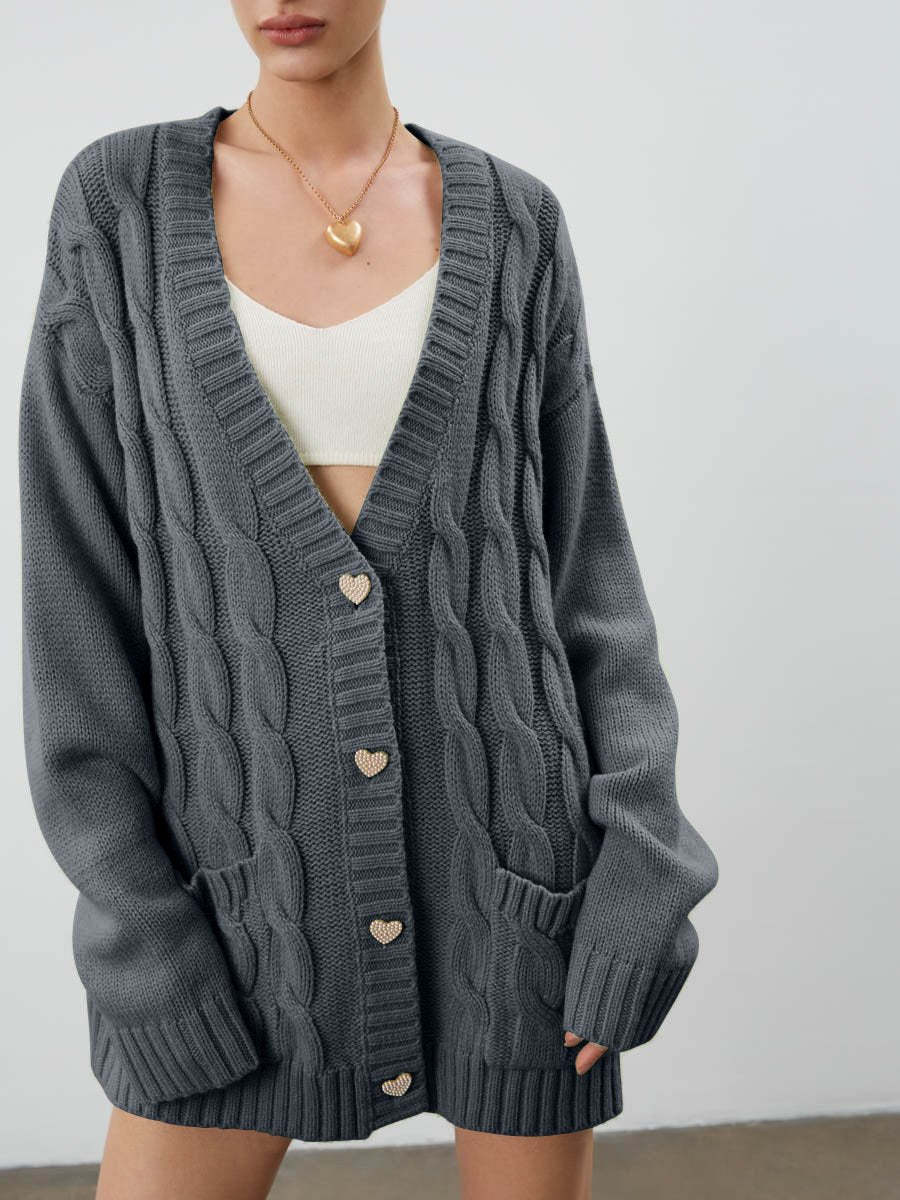 Casual Loose Knitting Women Fall Cardigan Overcot-STYLEGOING