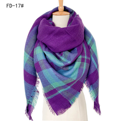 Winter Warm Plaid Scarves for Women