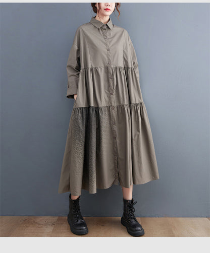 Casual Plus Sizes Long Sleeves Cozy Shirt Dresses