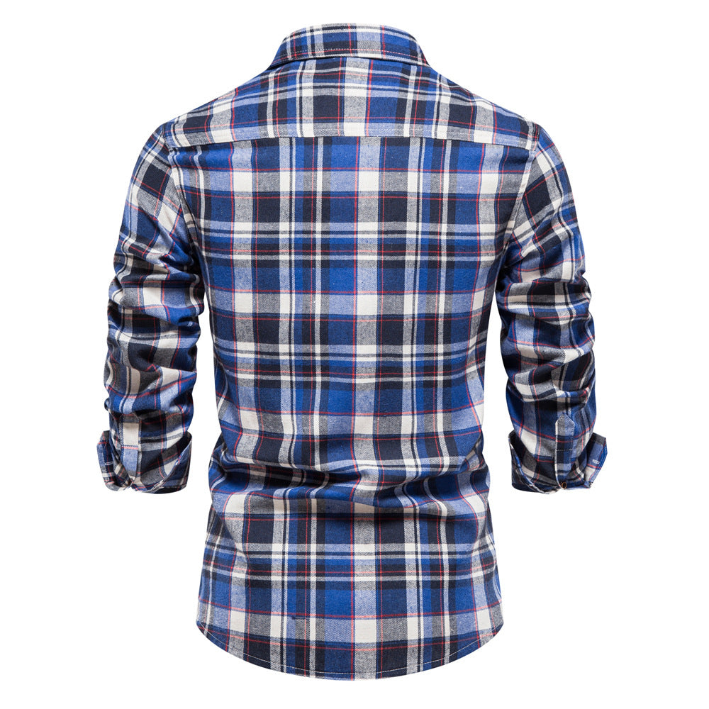 Fall Plaid Long Sleeves Shirts for Men
