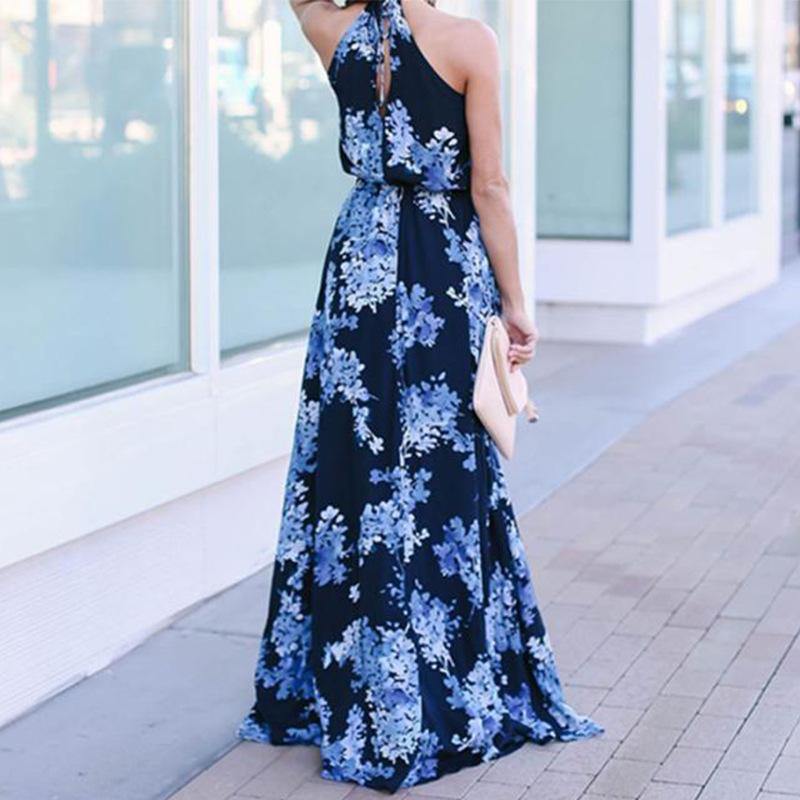 Women Bohemia Halter Long Dresses-STYLEGOING
