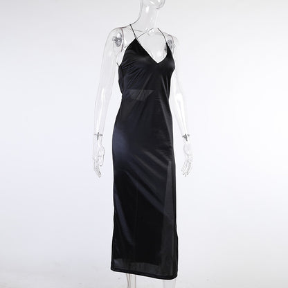 Sexy High Split Front Suspender Dresses