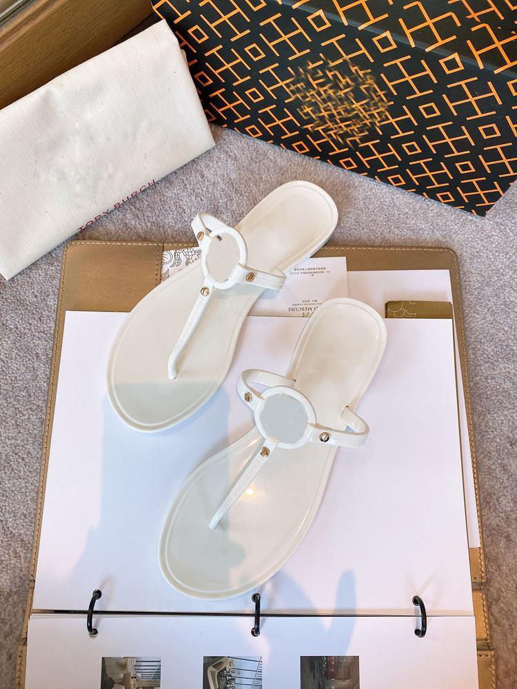 Women Beach Foot Clip Metal Button Flat Heel-STYLEGOING