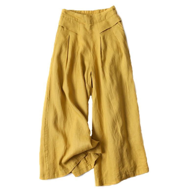 Loose High Waist Linen Pants-STYLEGOING