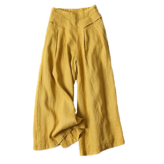 Loose High Waist Linen Pants-STYLEGOING