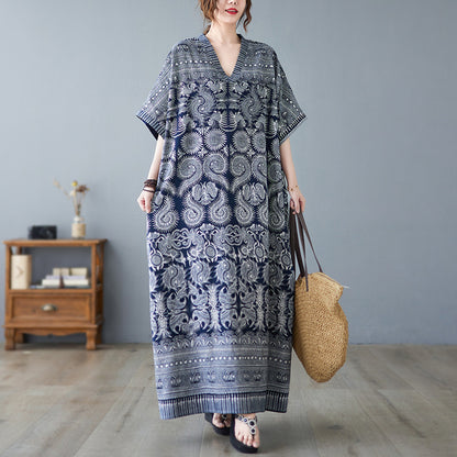 Vintage Linen Summer Holiday Long Cozy Dresses
