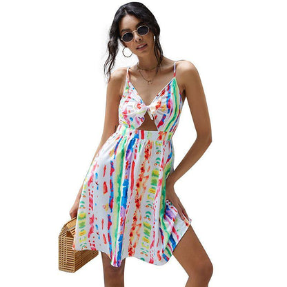 Summer Butterfly Midriff Baring Short Dresses-STYLEGOING