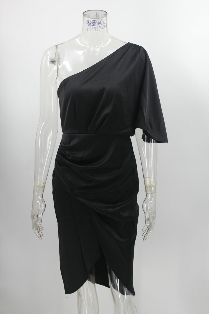Sexy One Shoulder Irregular Evening Party Dresses