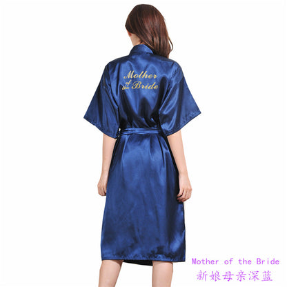 Sexy Satin Mother of Bride Wedding Women Long Night Gown
