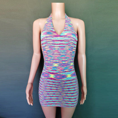 Summer Backless Sexy Knitting Dresses-STYLEGOING