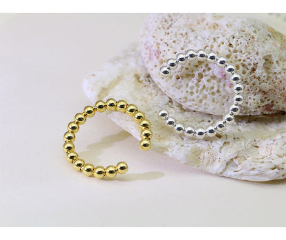 Beads Design Open End Silver Rings for Women