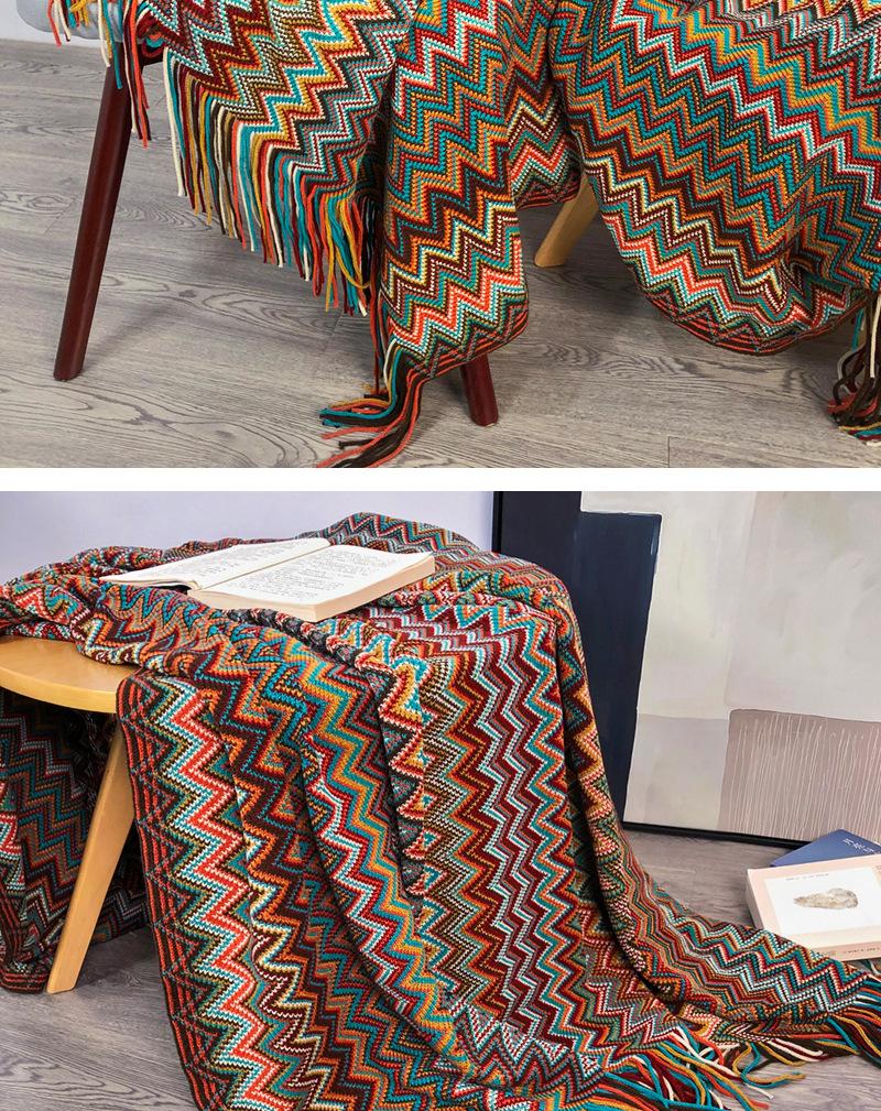 Summer Bohemian Knitting Blanket--Free Shipping at meselling99