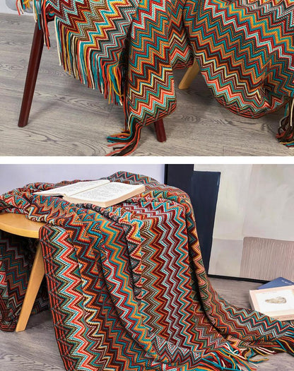 Summer Bohemian Knitting Blanket--Free Shipping at meselling99