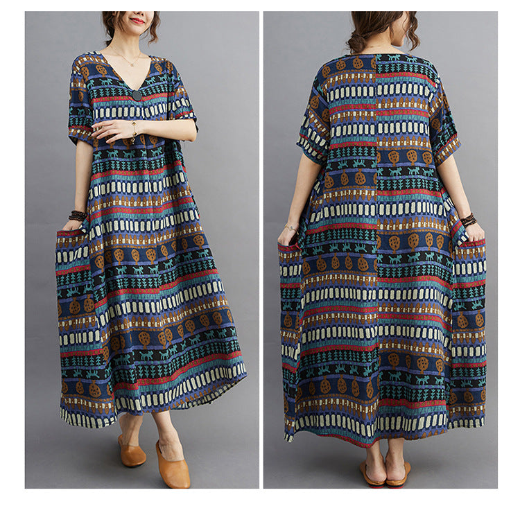 Blue Cat Design Women Plus Sizes Summer Dresses