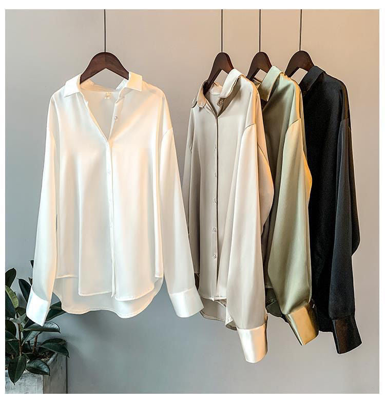 Fashion Satin Designed Long Sleeves Shirts