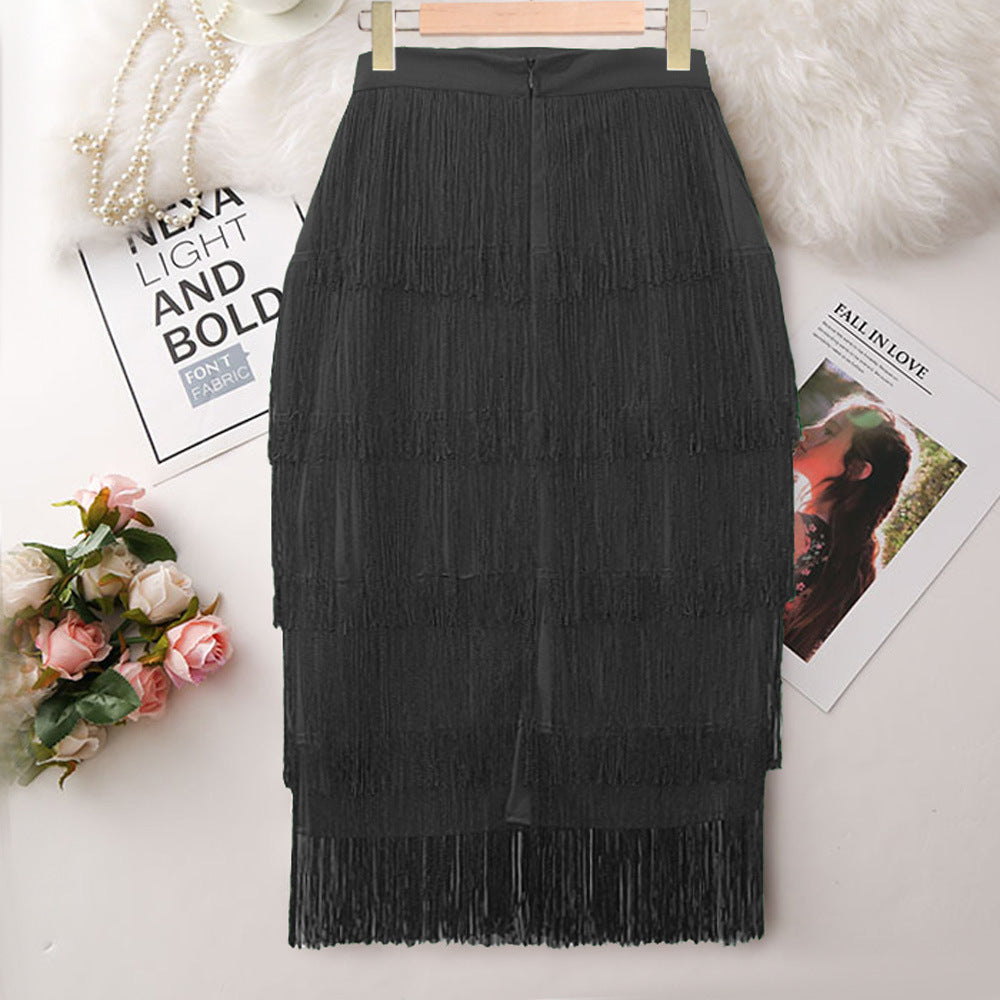 Sexy High Waist Tassels Skirts