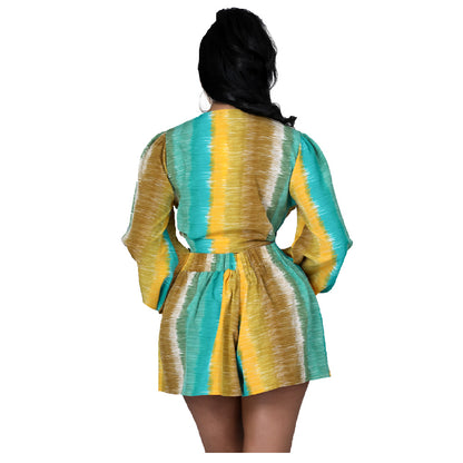 Casual Long Sleeves Two Pieces Short Suits