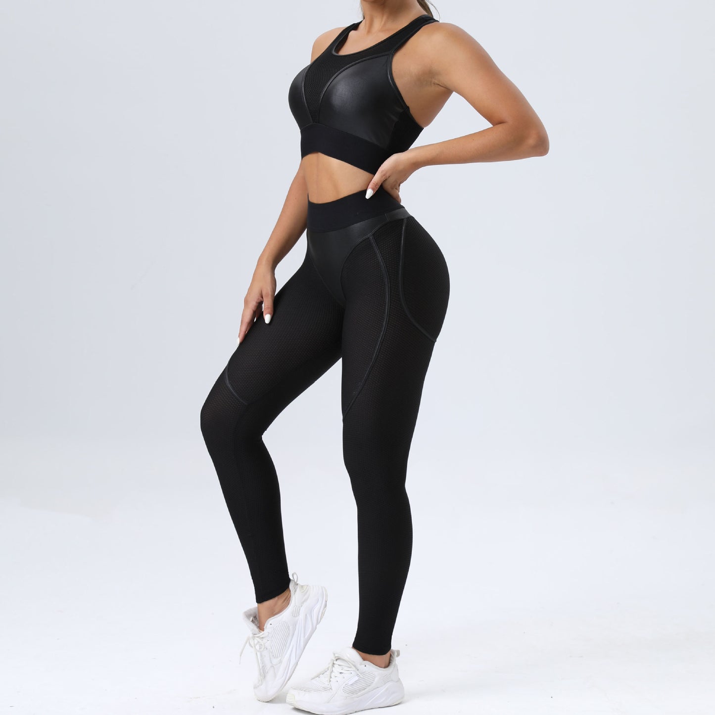 Sexy Black Two Pieces Sport Suits for Women
