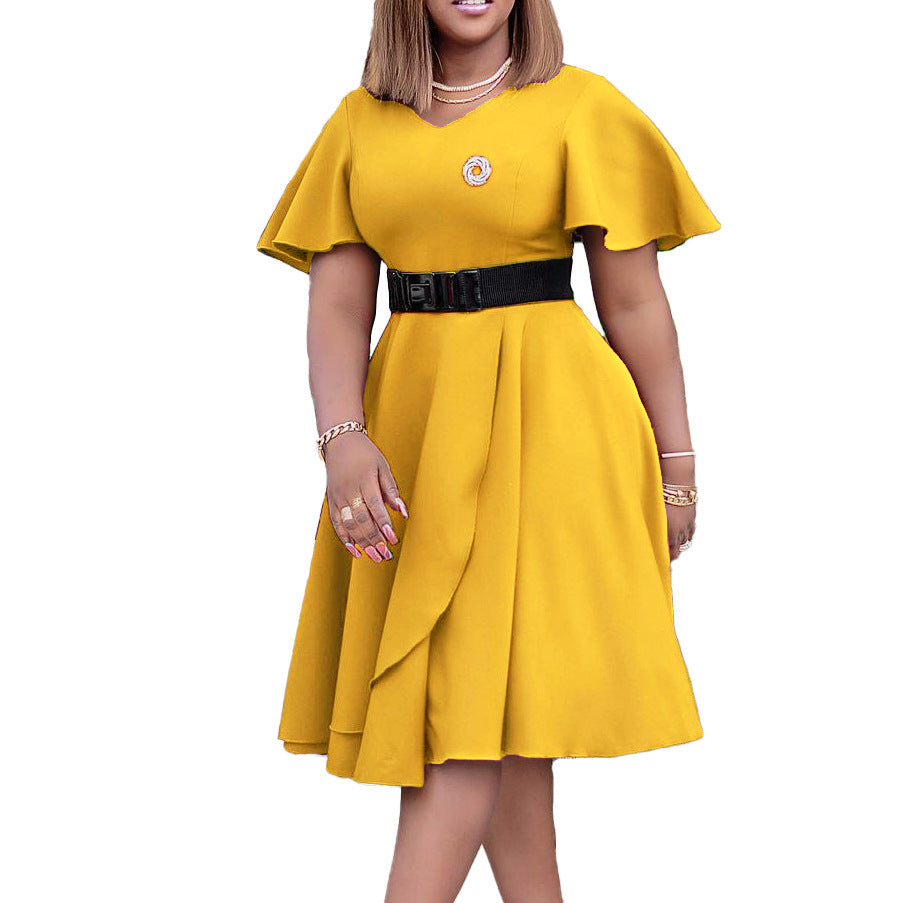 Women Plus Sizes Dresses with Belt