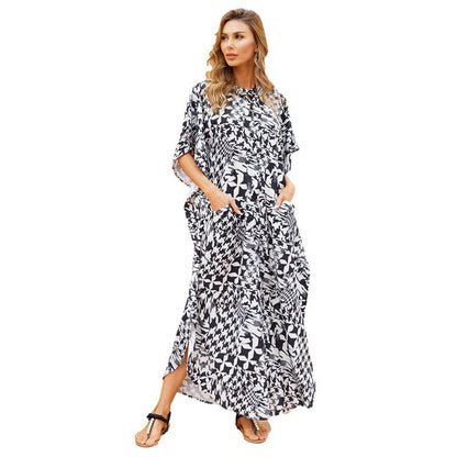 Women Summer Beach Loose Holiday Dresses-STYLEGOING