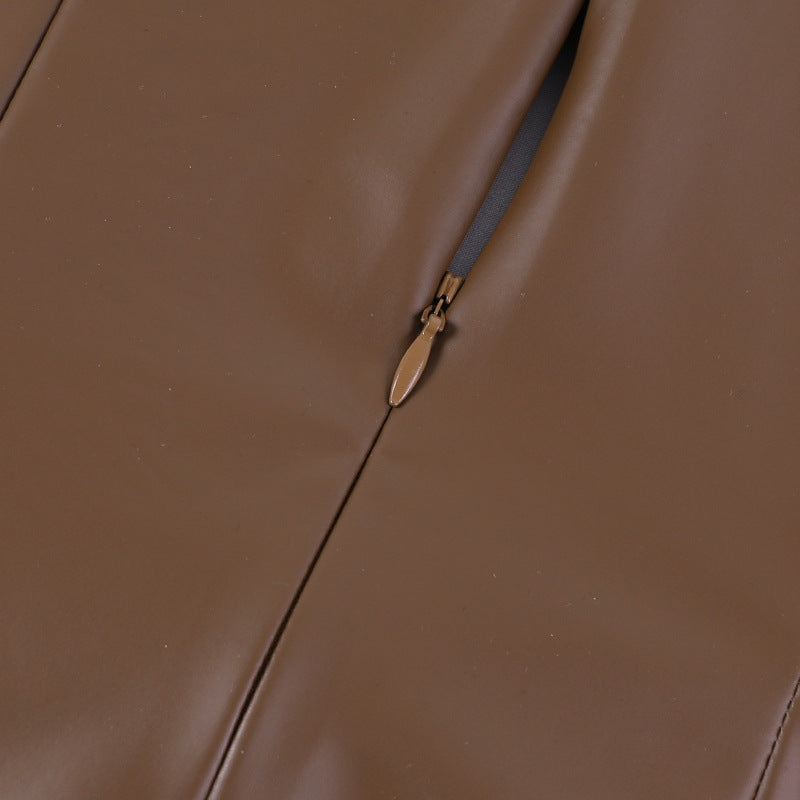 Sexy PU Leather Long Sleeveless Dresses