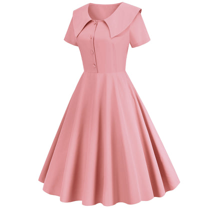 Vintage Short Sleeves A Line Dresses