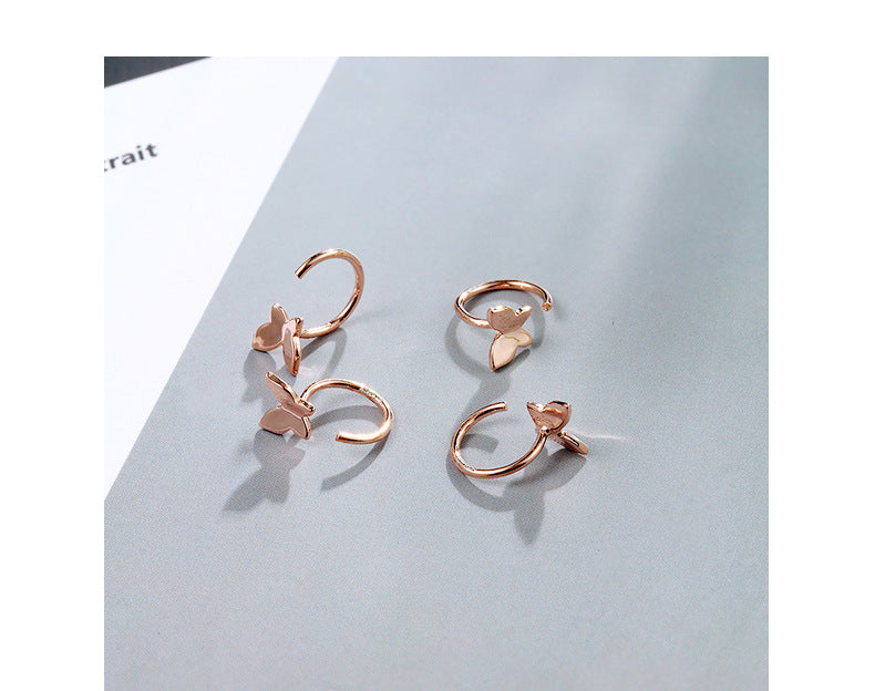 Butterfly Design Cute Sterling Sliver Ear Clips