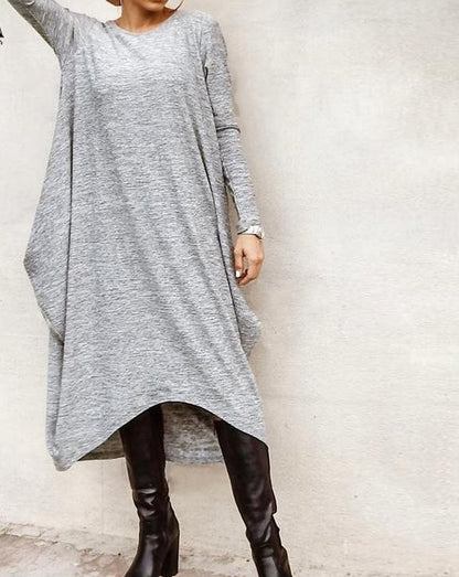 Irregular Plus Sizes Women Fall Long Dresses